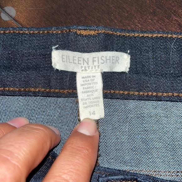 Eileen Fisher Ikat Skinny Jeans Size 14 Dark Wash Batik Damask Stretch denim - Picture 5 of 7